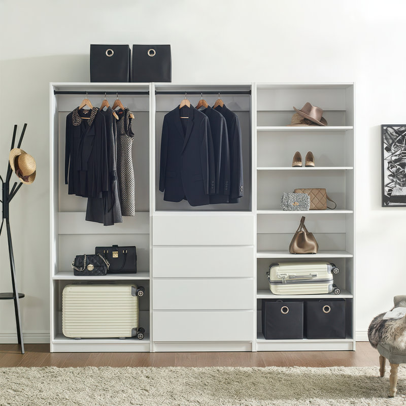 Prosper Freestanding Walk In Wood Closet System, White