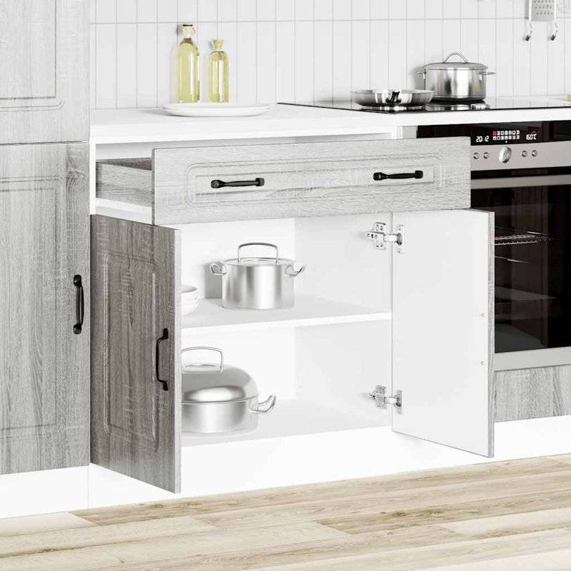 Kitchen Base Cabinet Kalmar Engineered Wood, Grey Sonoma