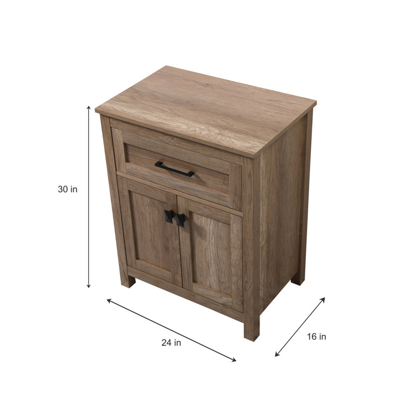 Martirio Bathroom Cabinet, Natural Oak/Matte Black