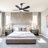 Modern 42" Black 5-Blade Dimmable Ceiling Fan with Lights And Remote Control, Quick-Install Blades, Easy Installation, 3CCT LED Lights, 6 Reversibles DC Motor, Timer, 4"/10" Downrods