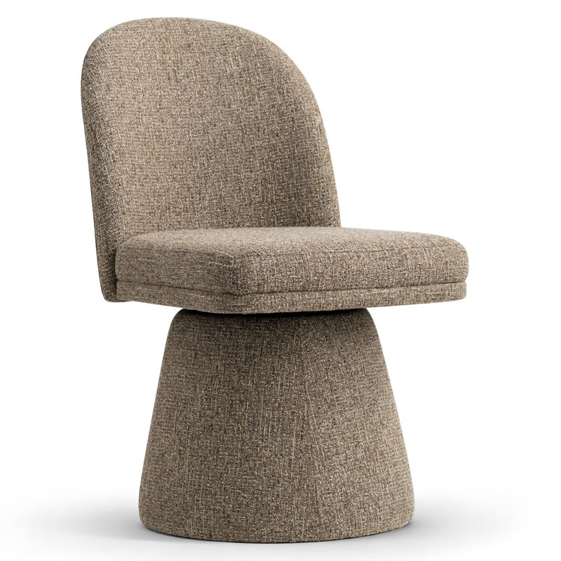 Essex Upholstered Fabric Swivel Dining Side Chair, Brown
