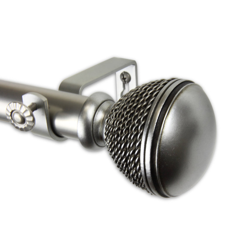 Tringle à rideaux simple réglable 1 po Camina, 66 po à 120 po, Nickel satiné