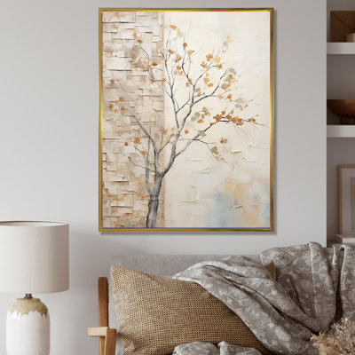 " Minimalism Beige Sycamore Tree Solitude "