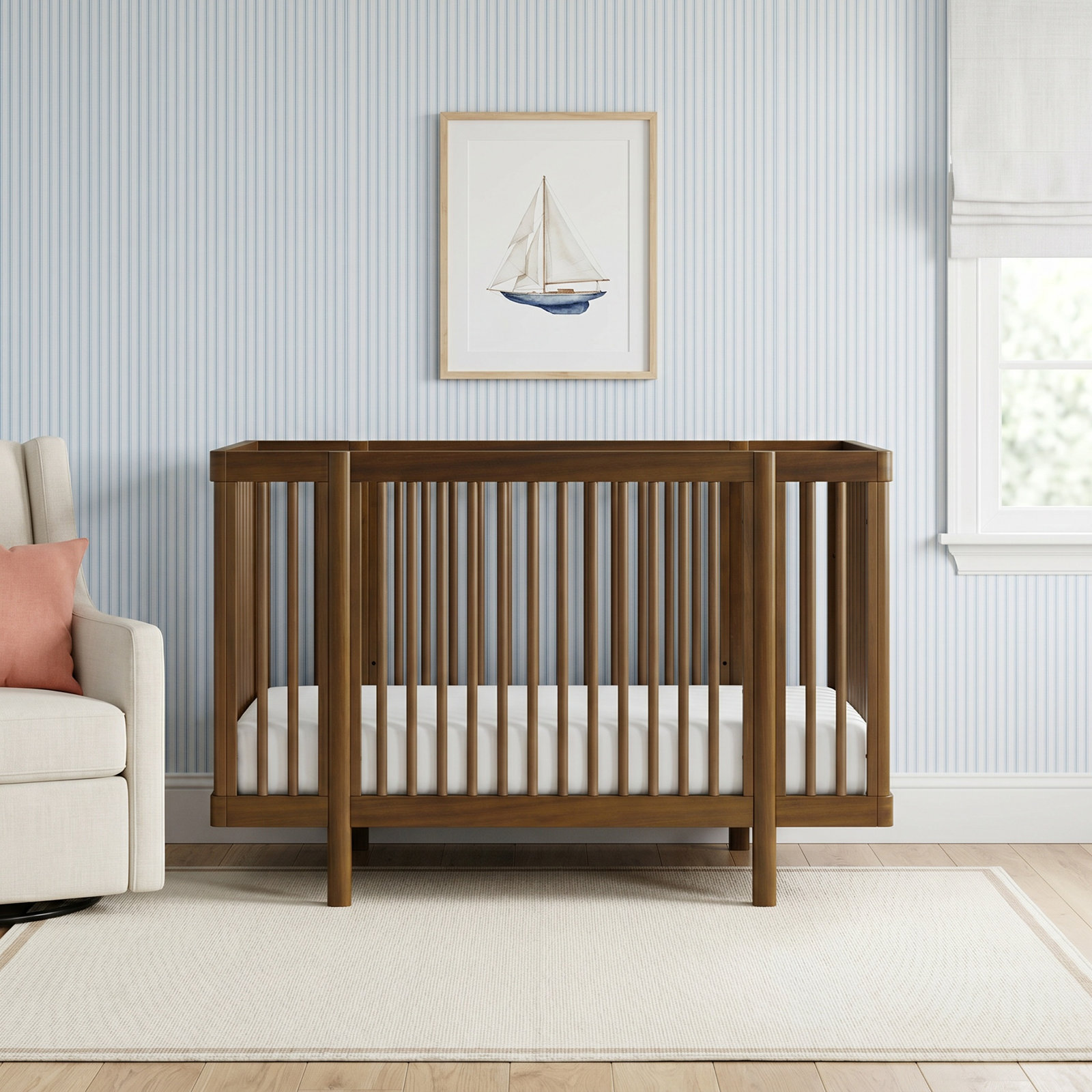 Pogo Pine 8-in-1 Convertible Crib, Natural Walnut