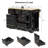Kitchen Island with 6 Drawers, Drop Leaf and Power Outlet-1389708780