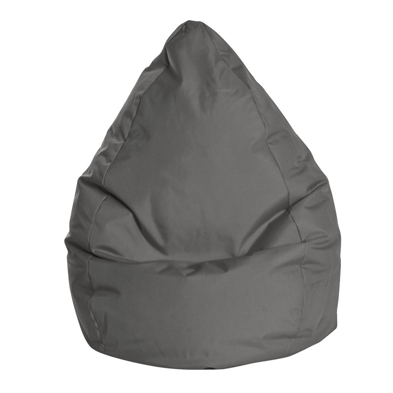 Brava Standard Bean Bag Chair & Lounger, Gray 100% Polyester