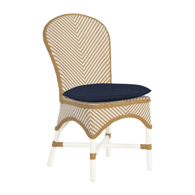 Chaise d'appoint d'extérieur Savoy N-Dura, Craie / blanc / naturel, Trépointe, Indigo Intermix