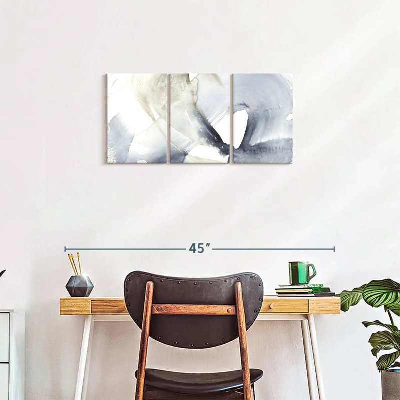 Wave Break II - ensemble de 3 toiles tendues, H 15 po x l 32 po x P 1,25 po