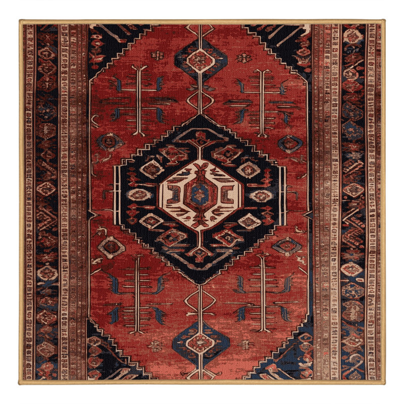 Tapis brun lavable à la machine, Carré 7 pi
