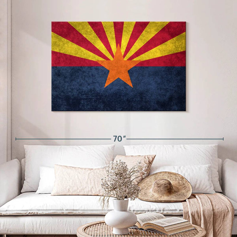 Borges, grunge, drapeau de l'Arizona, H 30 po x l 45 po