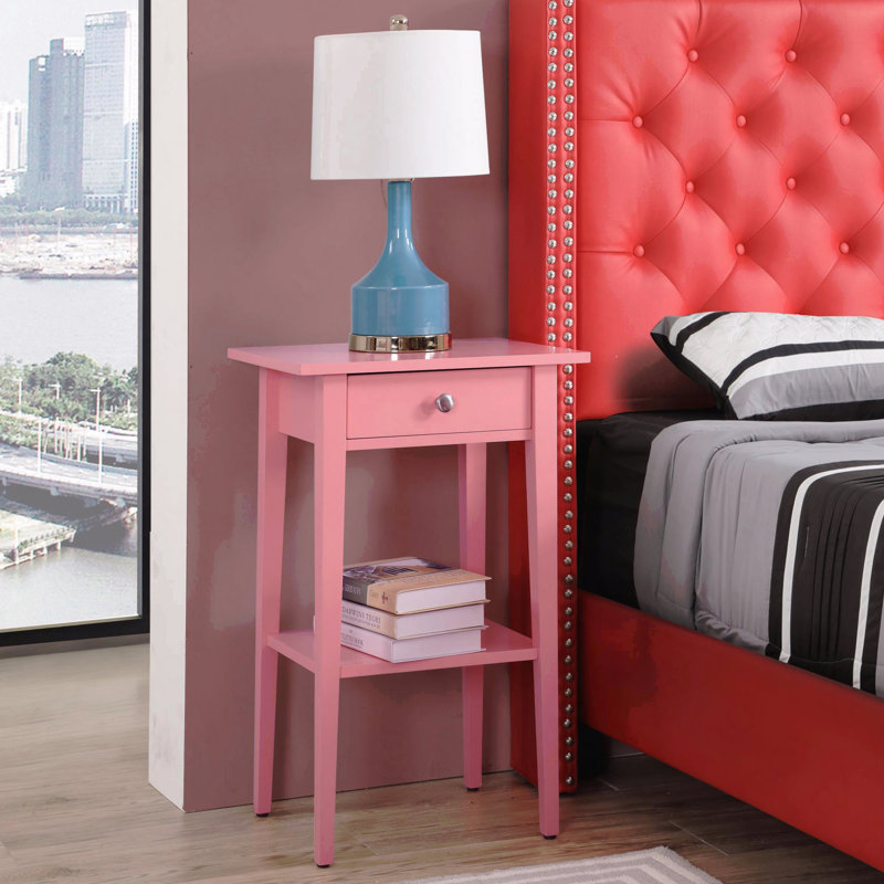 Table de chevet contemporaine, Rose