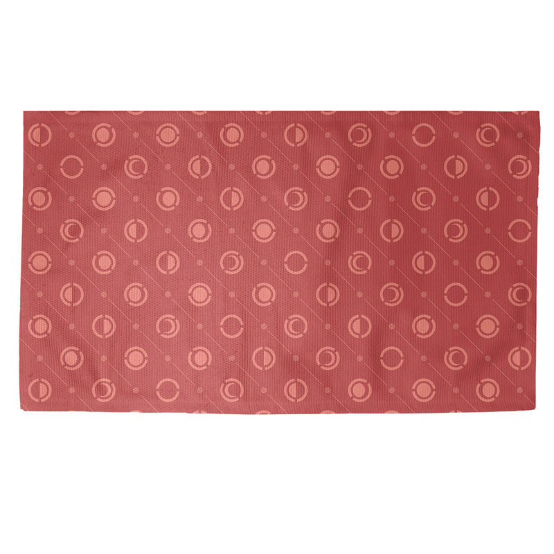 Rouge Tapis décoratif phases de lune, Rectangle 5 pi x 7 pi