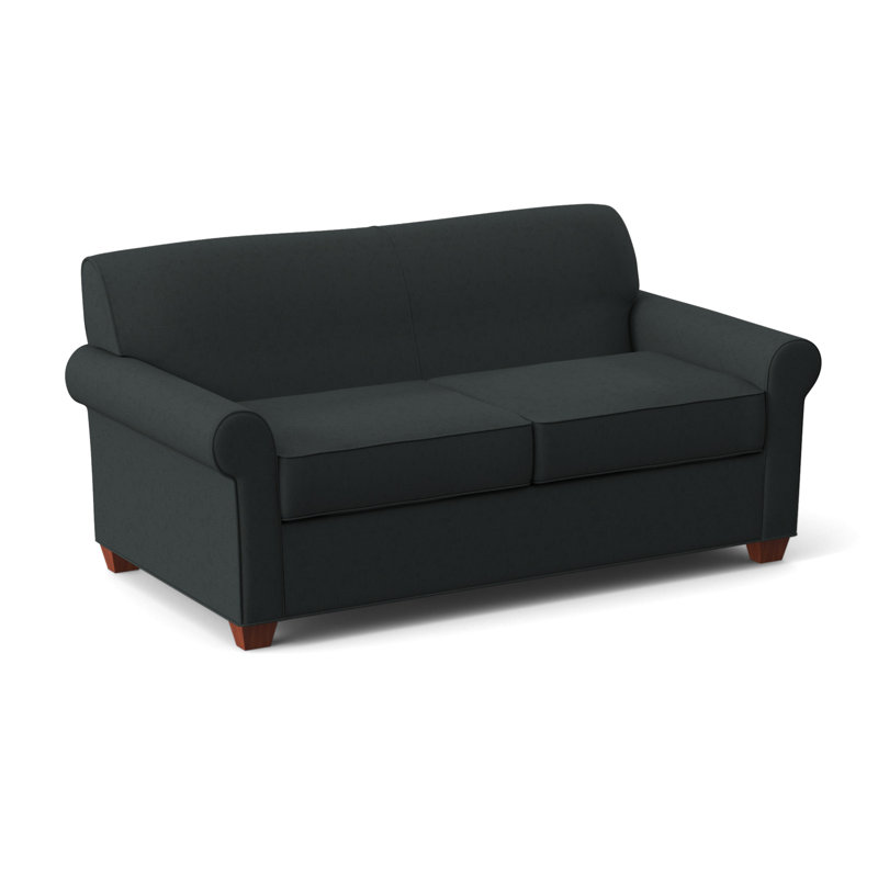 Finn Rolled Arm Sofa with Reversible Cushions, BM Cherry, Ridgecrest Midnight, 34" H x 75" W x 36" D