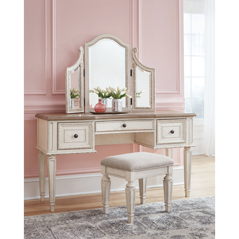 Coiffeuse et miroir avec tabouret Cytlali