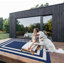 Tapis intérieur / extérieur bleu marine Aine-1004397867