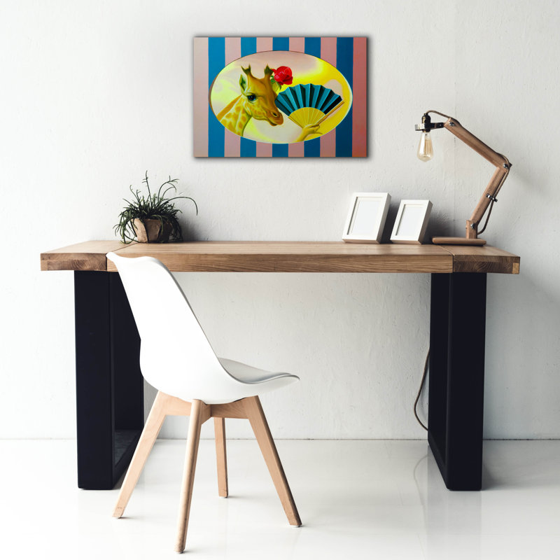 «The Giraffe» par Valery Vecu Quitard, art mural sur toile, H 18 po x l 26 po x P 0,75 po