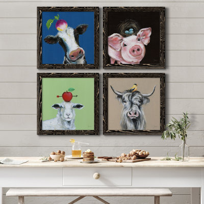 «Playful Nature», ensemble de 4 reproductions sur toiles encadrées