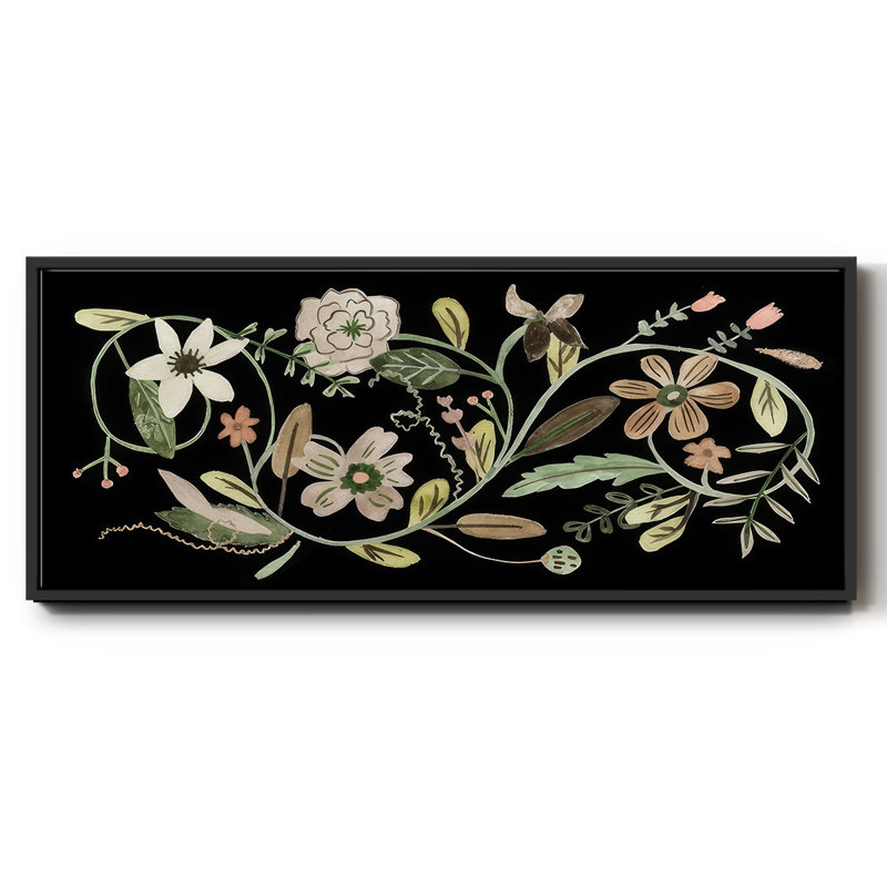 Pressed Flowers II- Framed Canvas, 20" H x 50" W
