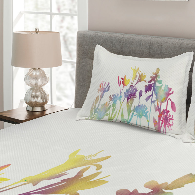 Floral Farmhouse / Country Polyester Coverlet, King Bedspread + 2 Shams