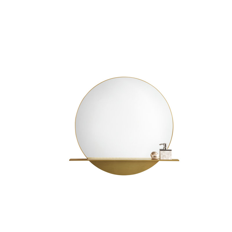 Platform Round Framed Mirror, Radiant Gold