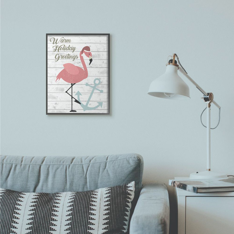 «Warm Holiday Greetings», peinture, H 20 po x l 16 po, Giclée encadrée noir minuit
