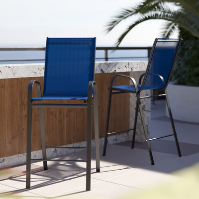 Artu Outdoor Barstool with Flex Comfort Material and Metal Frame