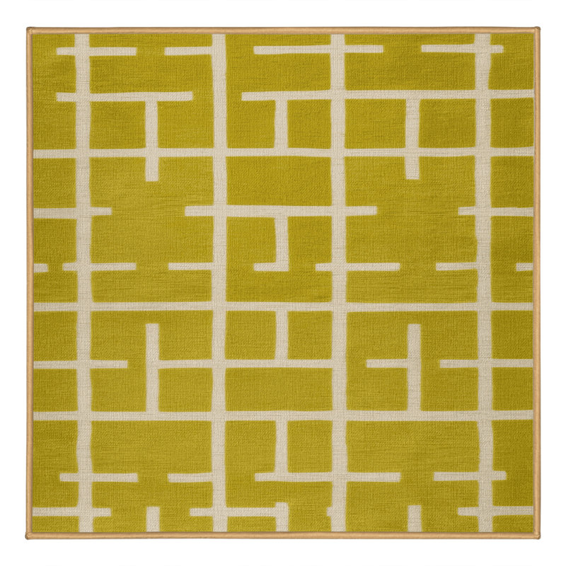 Tapis brun treillis lavable à la machine, Carré 8 pi