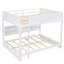 Lit superposé grand sur grand avec armoires de rangement et ports de chargement USB - Lit superposé de grande taille peu encombrant-280650725