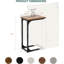 Table d'appoint en forme de C pour canapé - petit bureau avec plateau et support en métal brun brun rustique