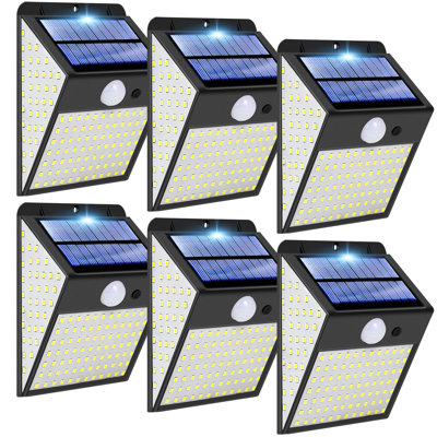 LED Solar Power Dusk to Dawn Outdoor Security Wall Pack with Motion Sensor (pack of 6)