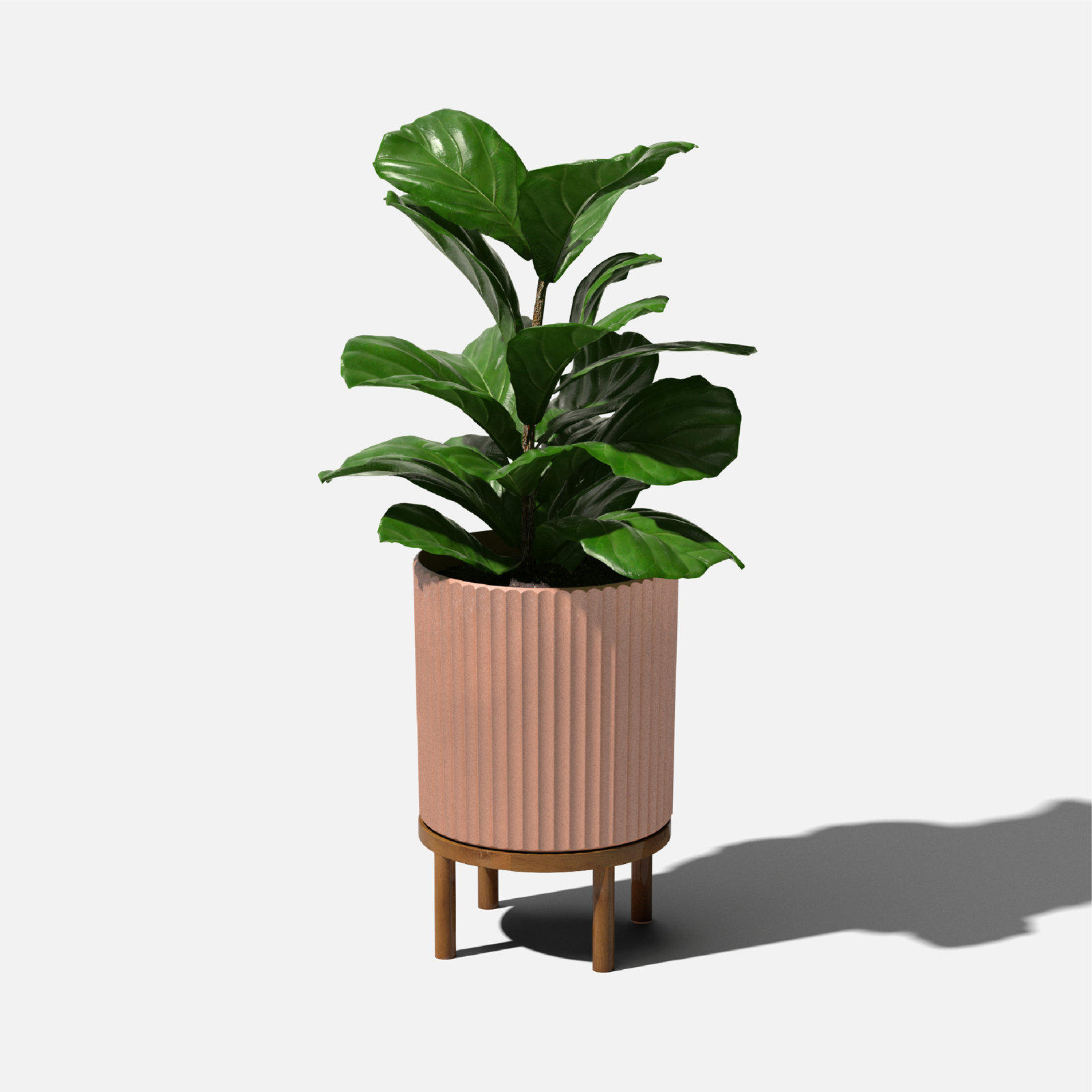 Demi Series Planter with Stand, 1, 16" H x 10.5" W x 10.5" D, Terracotta/Brown
