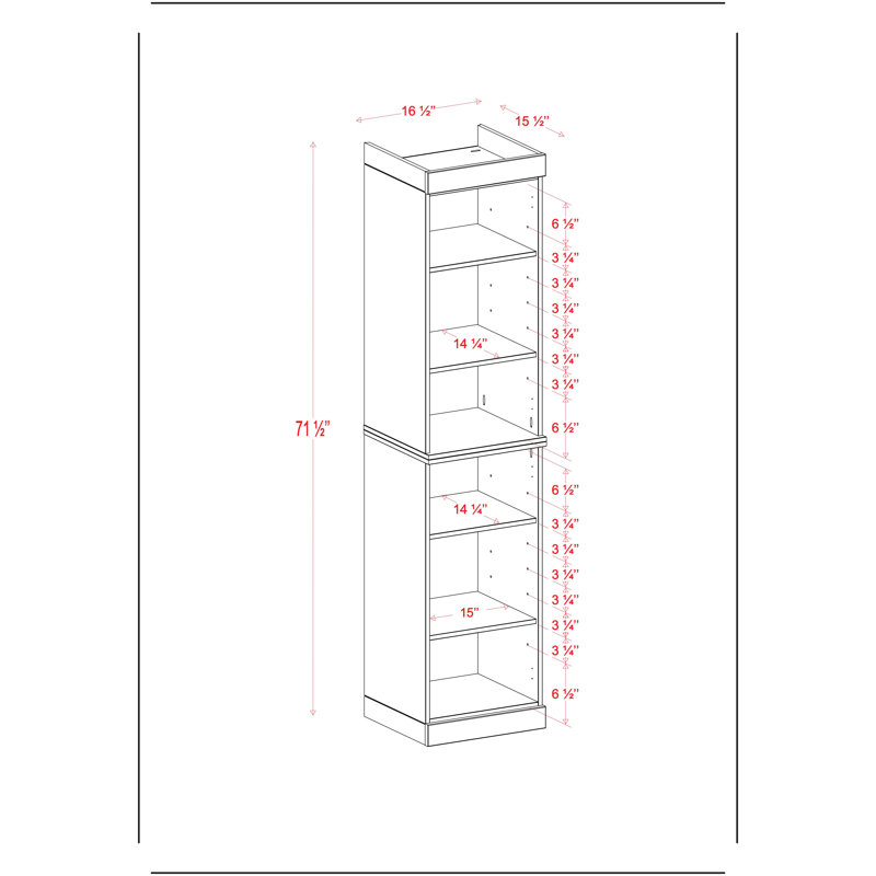 Palace Imports 100% Solid Wood Bathroom Storage Cabinet, Adjustable Shelves, 71.5" Tall, 71.5" H x 16.5" W x 15.5" D, Gray