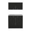Armoire, deux tablettes noires