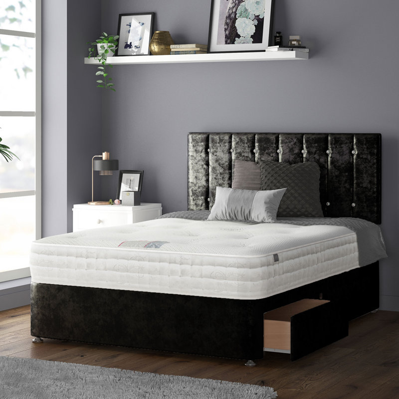 Chih Upholstered Headboard, Double (4'6), Black