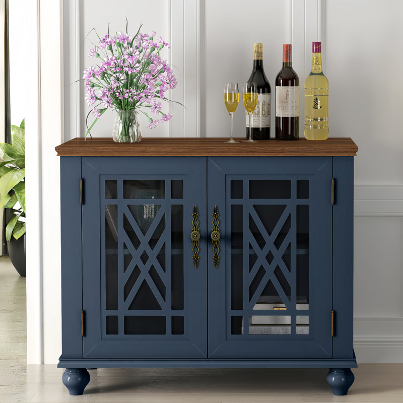 Angelith 38 " W Sideboard, Navy/Natural
