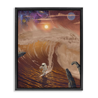 Astronaut Riding The Wave Floating Frame, design by Vincent Hie