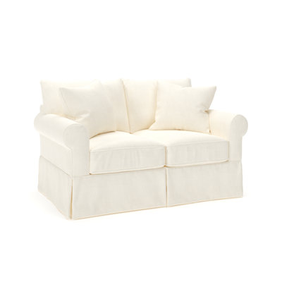 Amari 63" Rolled Arm Slipcovered Loveseat