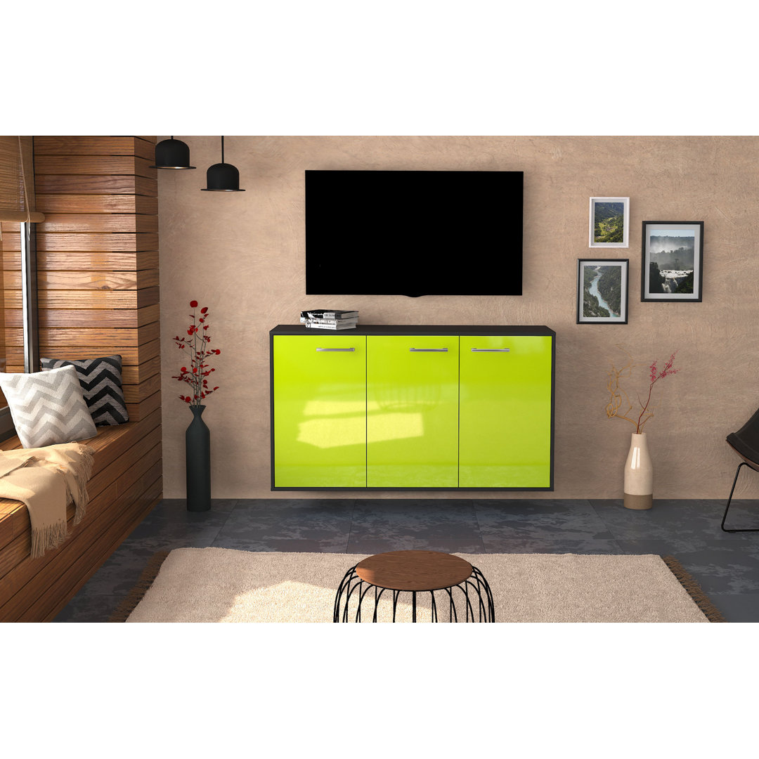 Sideboard Balie, Farbe: Java/Weiß, Fliegend/Metallgriffe, Größe: 136x79x35 cm