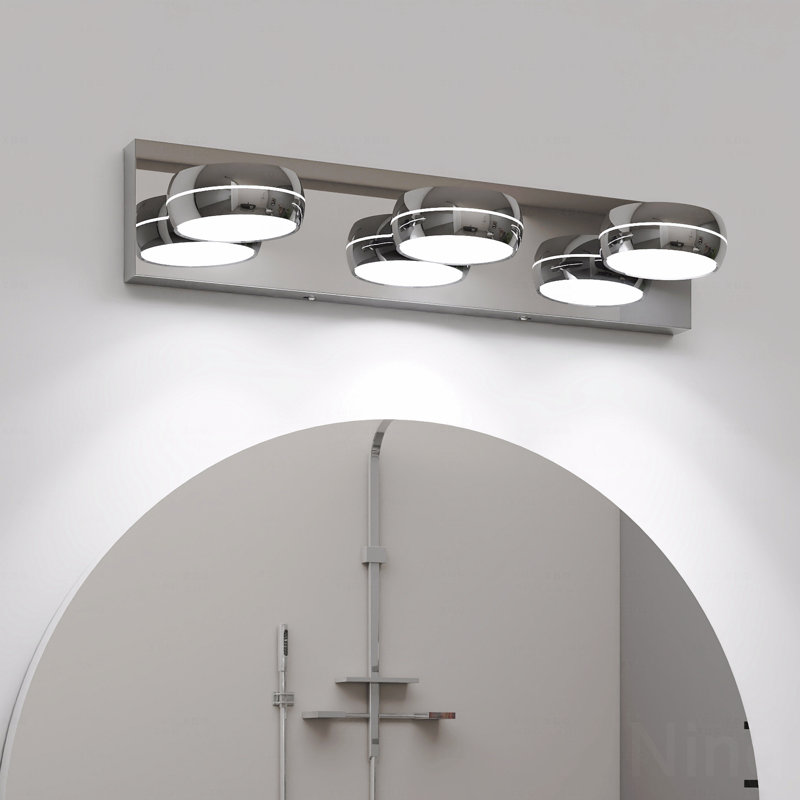 Luminaire de meuble-lavabo moderne à 3 lumières DEL avec finition chromée