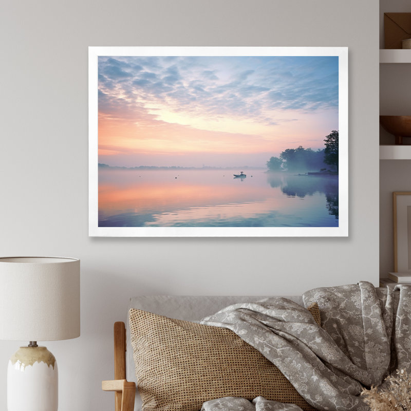 «Misty Morning Sky I» sur toile, H 30 po x l 40 po x P 1,5 po, Cadre simple blanc