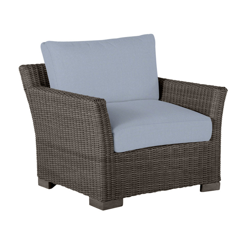 Fauteuil club tissé - noyer noir, Welt, Chambray tonnelle, Noyer noir