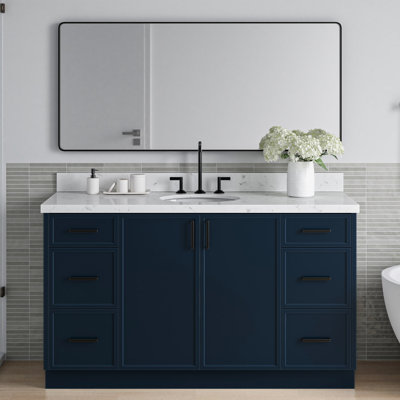 ARIEL Kelly 60 Single Sink Bathroom Vanity with Carrara Quartz Top