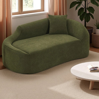 Chaise longue longue à compression avec méridienne intérieure en chenille moderne avec siège profond et 1 coussin