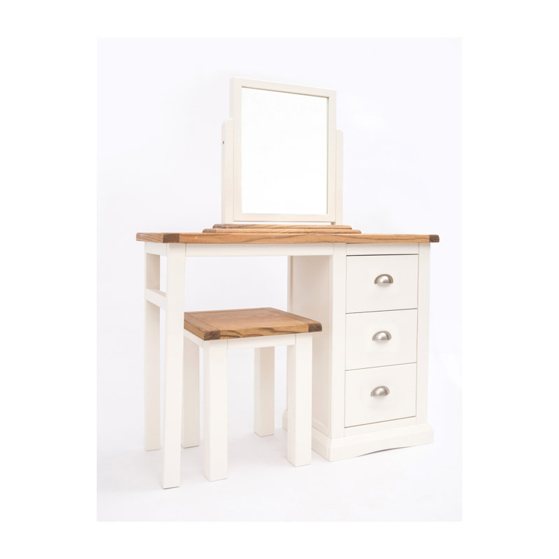 Mirabella Dressing Table with Mirror, Off White