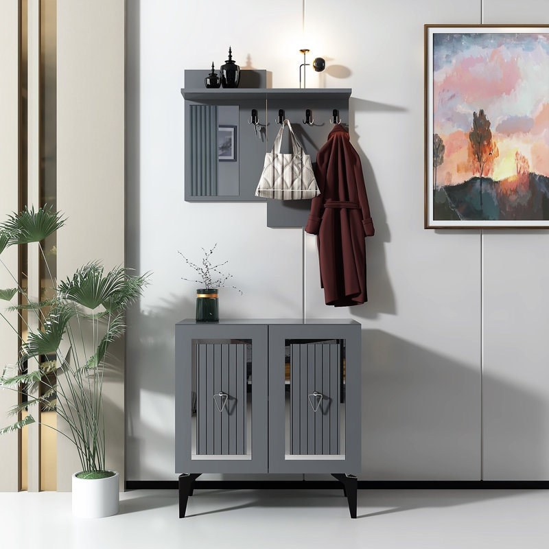 Support de couloir, Argent / gris