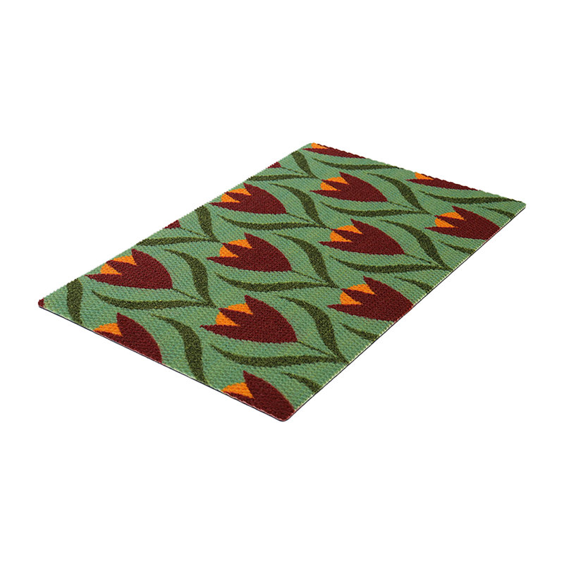 Paillasson Neighburly Buttercups, L 21,75 po x L 34 po, Vert / mauve / orange