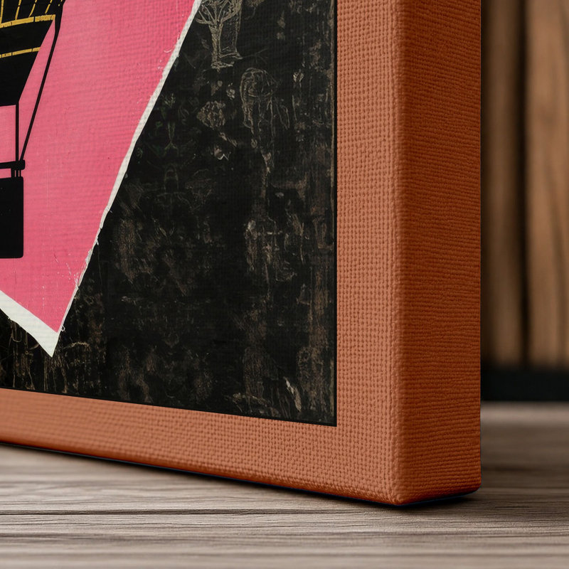 Golden Ascent Art Deco - Wrapped Canvas, 30x20 - 76.2 x 50.8 cm, Terracotta Border