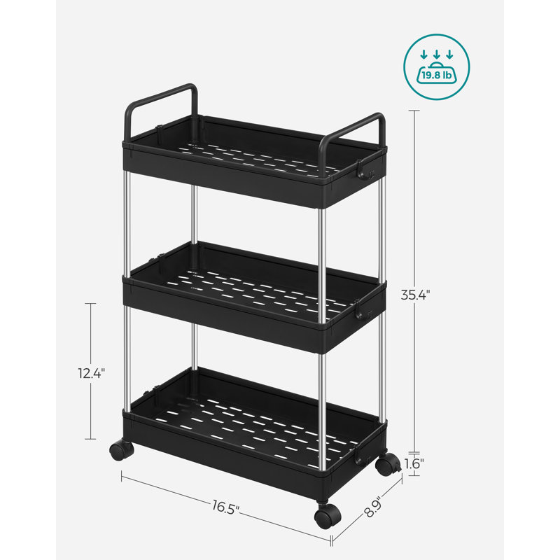 Amatrudo Metal Bar Cart, Black