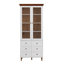 Armoire de rangement blanche en panneau de fibres à densité moyenne blanche, grands armoires de cuisine avec portes en verre et tablettes réglables, armoire de rangement