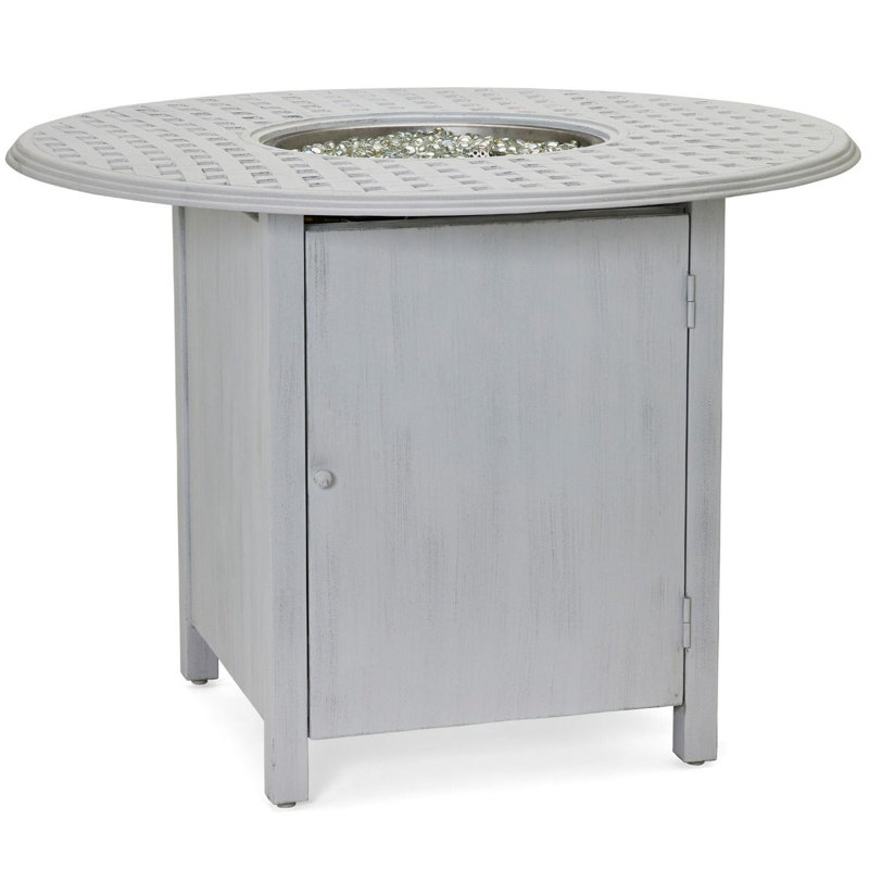 Round Counter Height Fire Table, Chestnut Brown